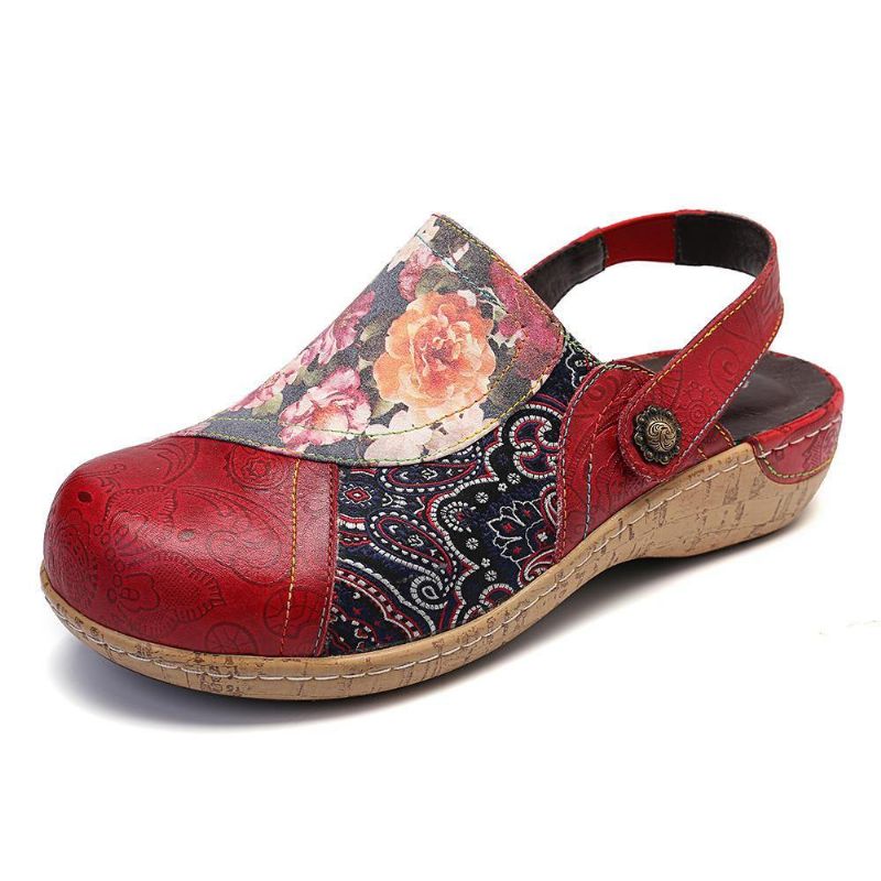 Kvinder Super Comfy Bloom Blomster Splejsning Retro Mønster Syning Slip On Flade Sko