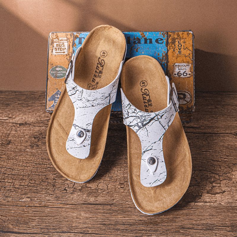 Mænd Åndbar Clip Toe Non Slip Beach Flip Flops Casual Hjemmesko