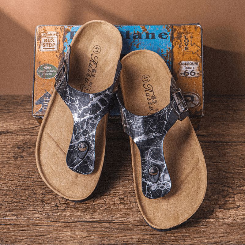 Mænd Åndbar Clip Toe Non Slip Beach Flip Flops Casual Hjemmesko