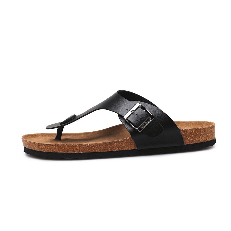 Mænd Åndbar Skridsikker Korkbund Strandflip Flops Casual Hjemmesko