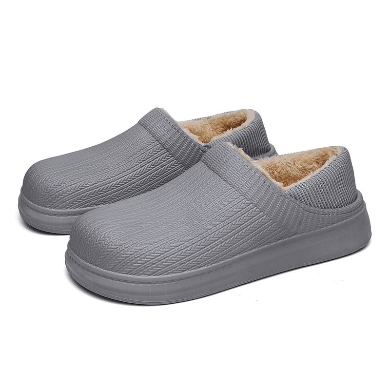 Mænd Comfy Wide Fit Rund Tå Varme Easy Slip-On Hjemmesko