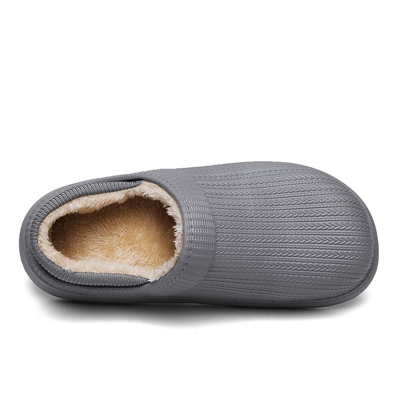 Mænd Comfy Wide Fit Rund Tå Varme Easy Slip-On Hjemmesko