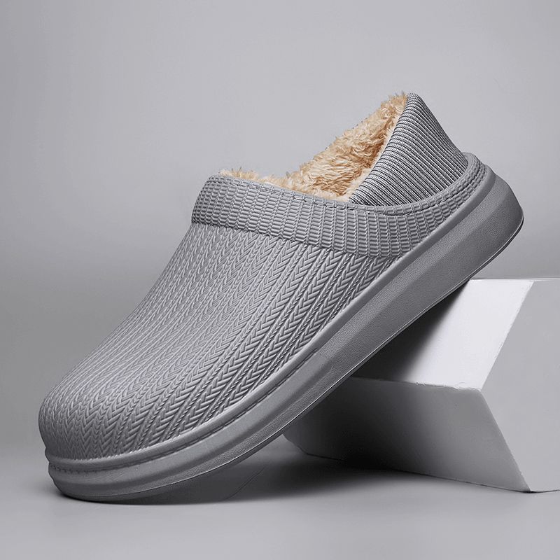 Mænd Comfy Wide Fit Rund Tå Varme Easy Slip-On Hjemmesko