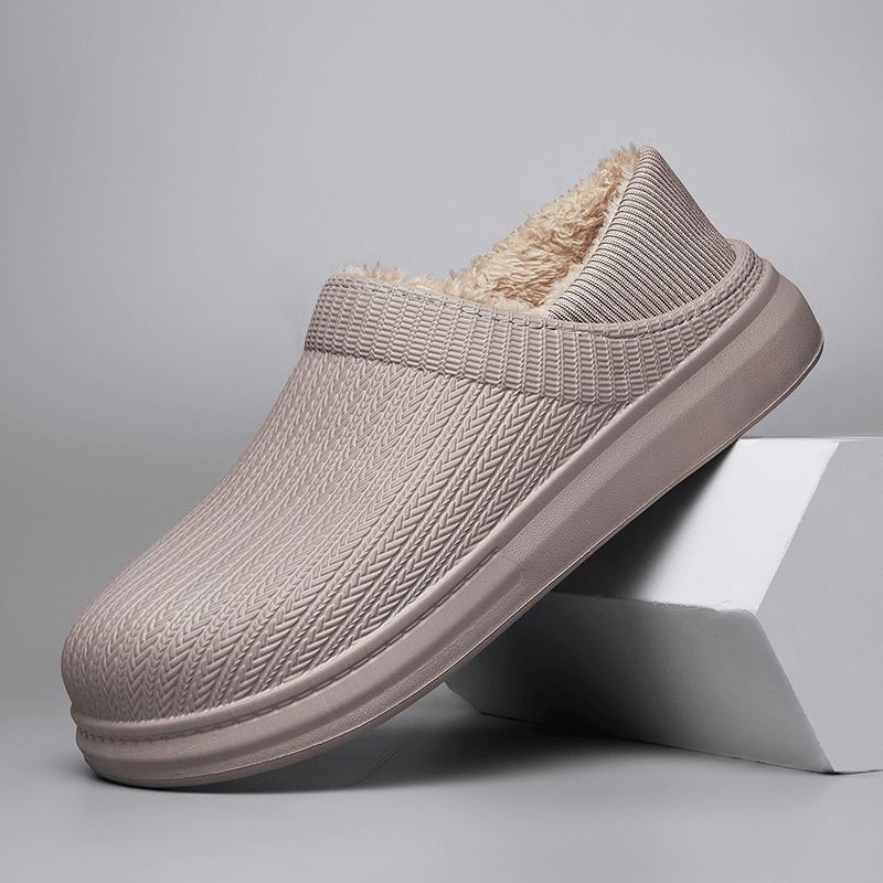 Mænd Comfy Wide Fit Rund Tå Varme Easy Slip-On Hjemmesko