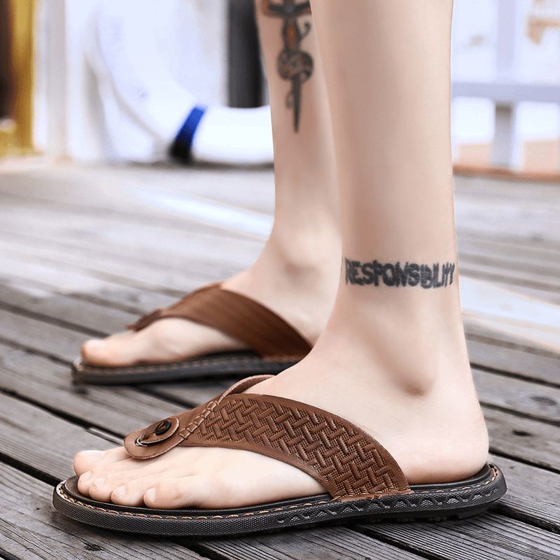 Mænd Flip Flop Retro Casual Bløde Hjemmesko