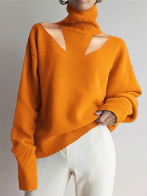 Casual Shift Solid Langærmet Sweater