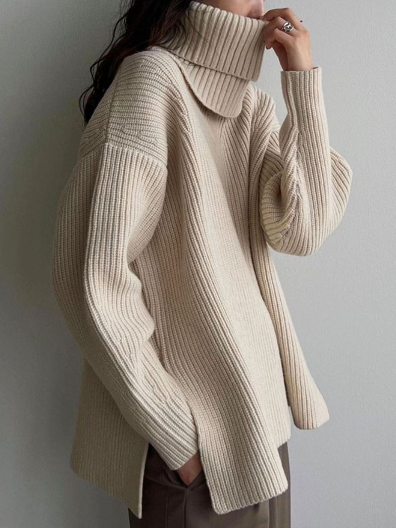 Daily Langærmet Simple Turtleneck Plain Sweater