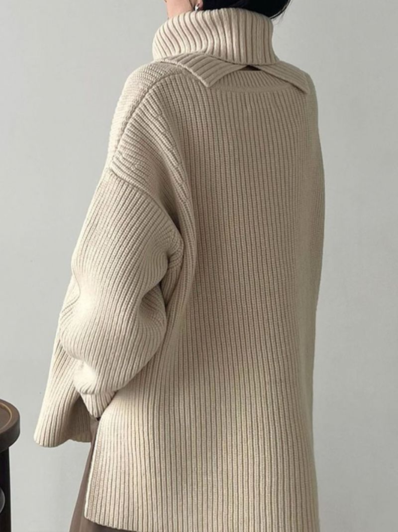 Daily Langærmet Simple Turtleneck Plain Sweater