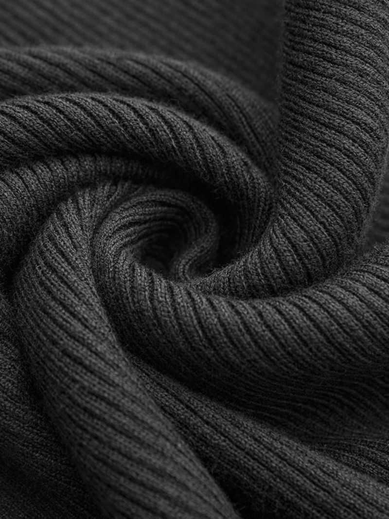 Efterårsfarveblok Høj Elasticitet Stram Langærmet Daily Sweater