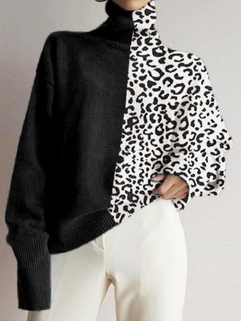 Leopard Casual Langærmet Shift Sweater