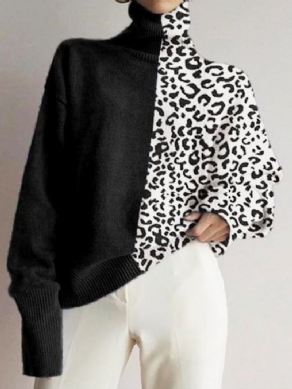 Leopard Casual Langærmet Shift Sweater