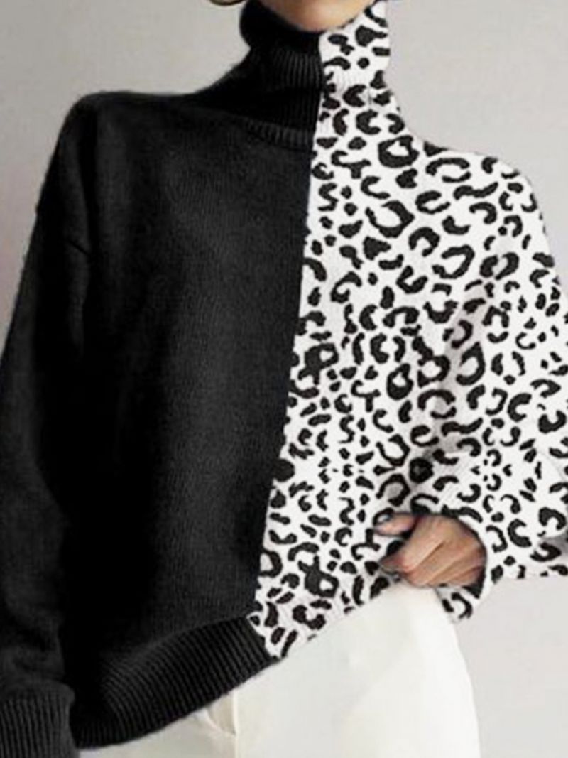 Leopard Casual Langærmet Shift Sweater