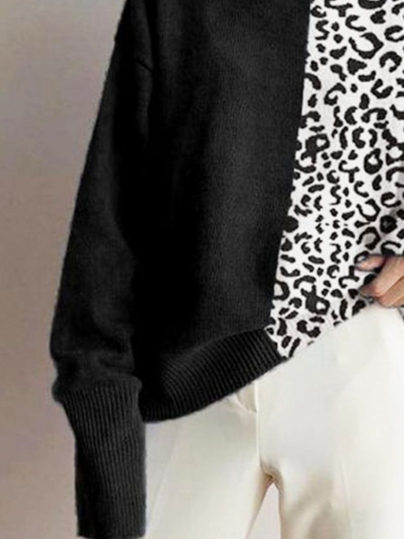 Leopard Casual Langærmet Shift Sweater