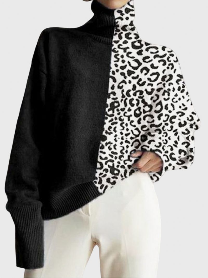 Leopard Casual Langærmet Shift Sweater