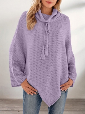 Lilla Akryl Almindelig Langærmet Afslappet Sweater