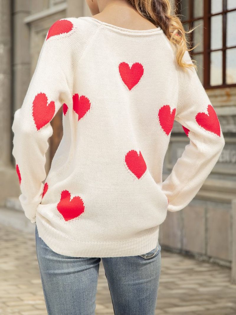 Love Strikket Langærmet V-Hals Sweater