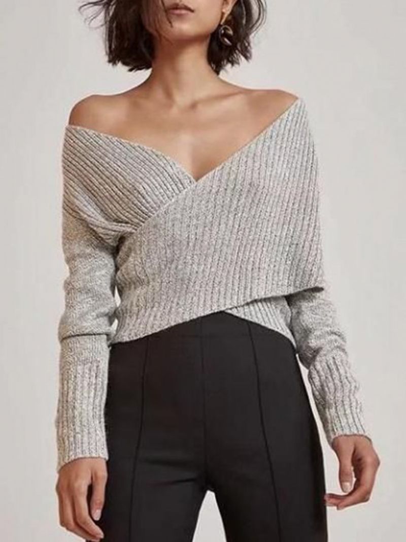 Off Shoulder Dameskede Langærmet Sweater