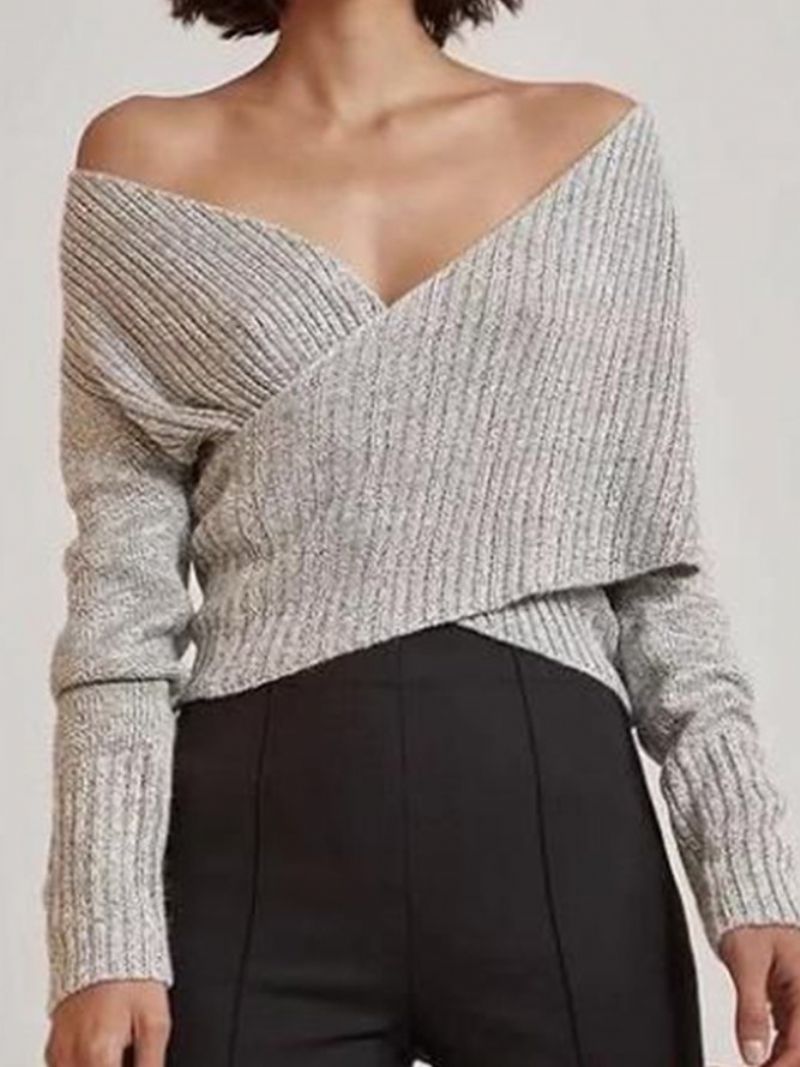 Off Shoulder Dameskede Langærmet Sweater