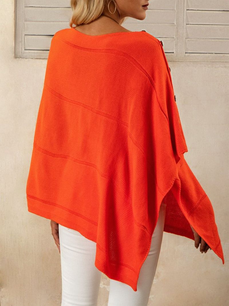 Orange Tc Casual Cape Sweater