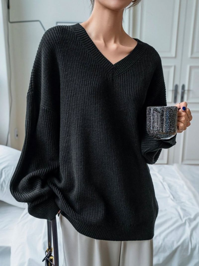 Sort Daily Langærmet Regular Fit Simple Sweater