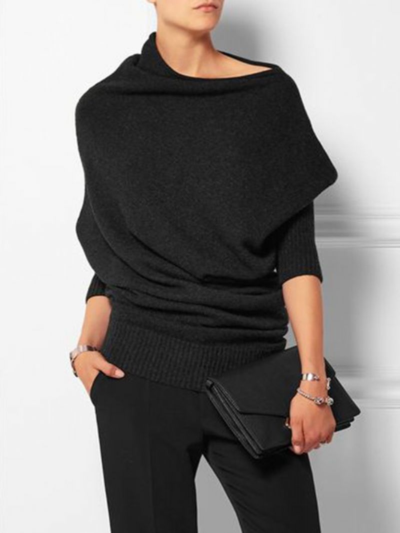 Urban Simple Løs Almindelig Langærmet Sweater