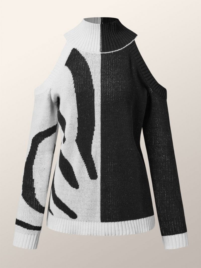 Vinter Zebra Stand Krave Enkel Langærmet Sweater