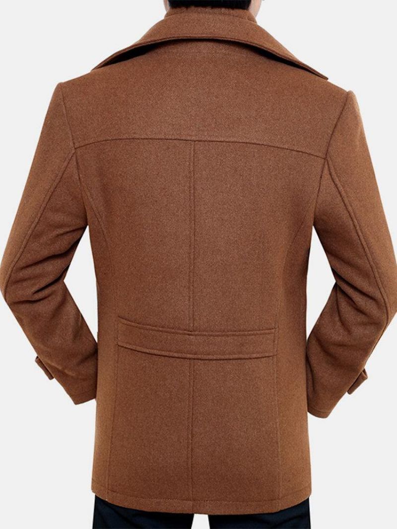 Mænds Thicken Warm Solid Business Woolen Trench Coats