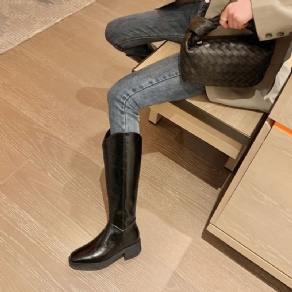 Casual Flat Retro High-Top Knight Boots Støvler