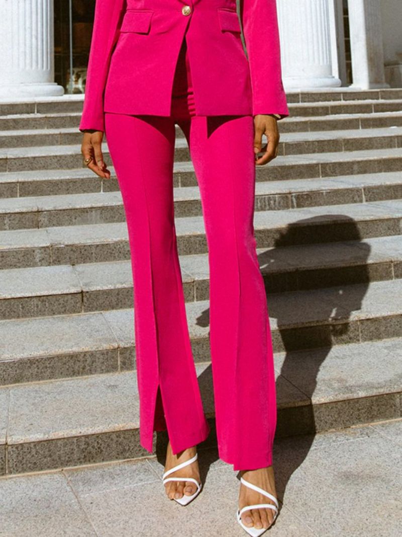 Daily Rose Red Regular Fit Elegant Mode Long Pants