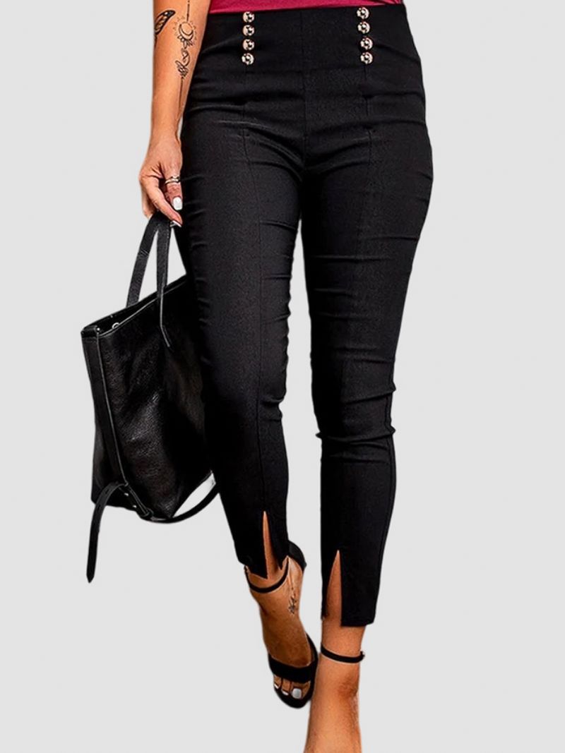 Efterår High Elasticity H-Line Plain Daily Leggings Slim Fit Bukser