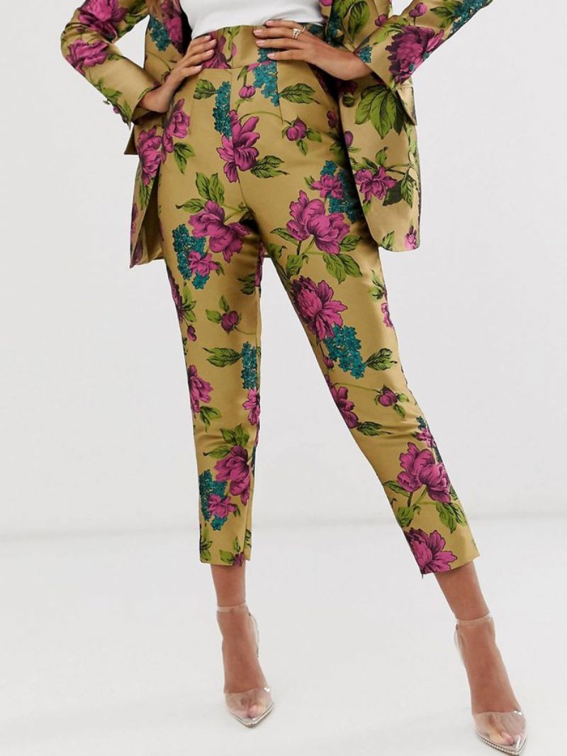 Elegante Floral Mode Slim Taper Daily Pants