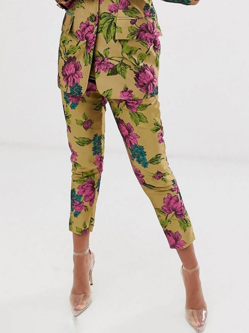 Elegante Floral Mode Slim Taper Daily Pants