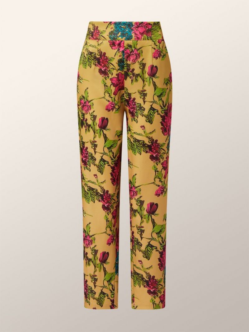 Elegante Floral Mode Slim Taper Daily Pants