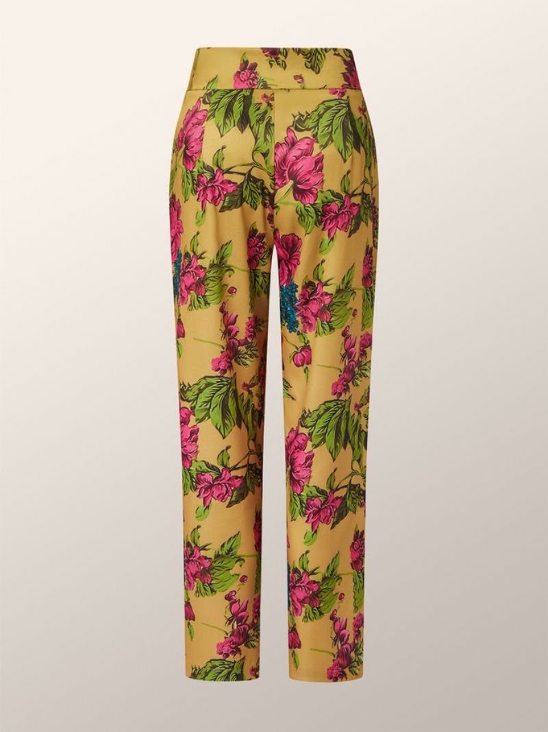 Elegante Floral Mode Slim Taper Daily Pants