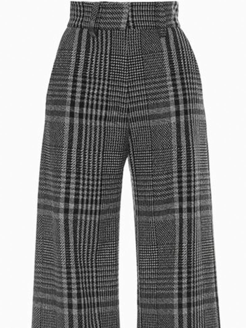 Formelt Arbejde Checked/Plaid Wide Leg Bukser