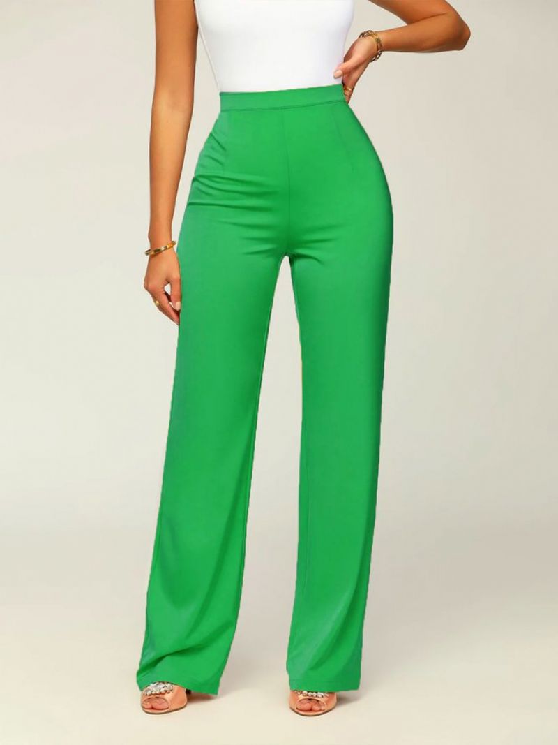 Green Daily Long Plain Urban Mode Pants