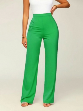 Green Daily Long Plain Urban Mode Pants