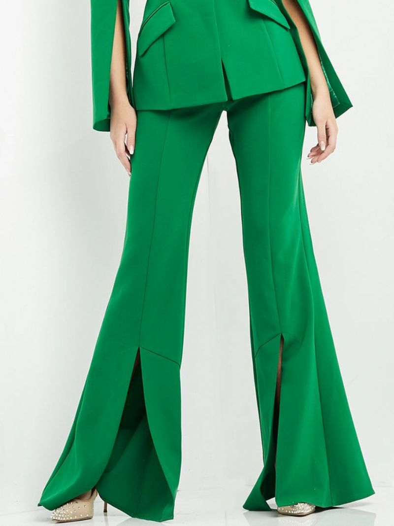 Green Daily Long Urban Plain Mode Pants