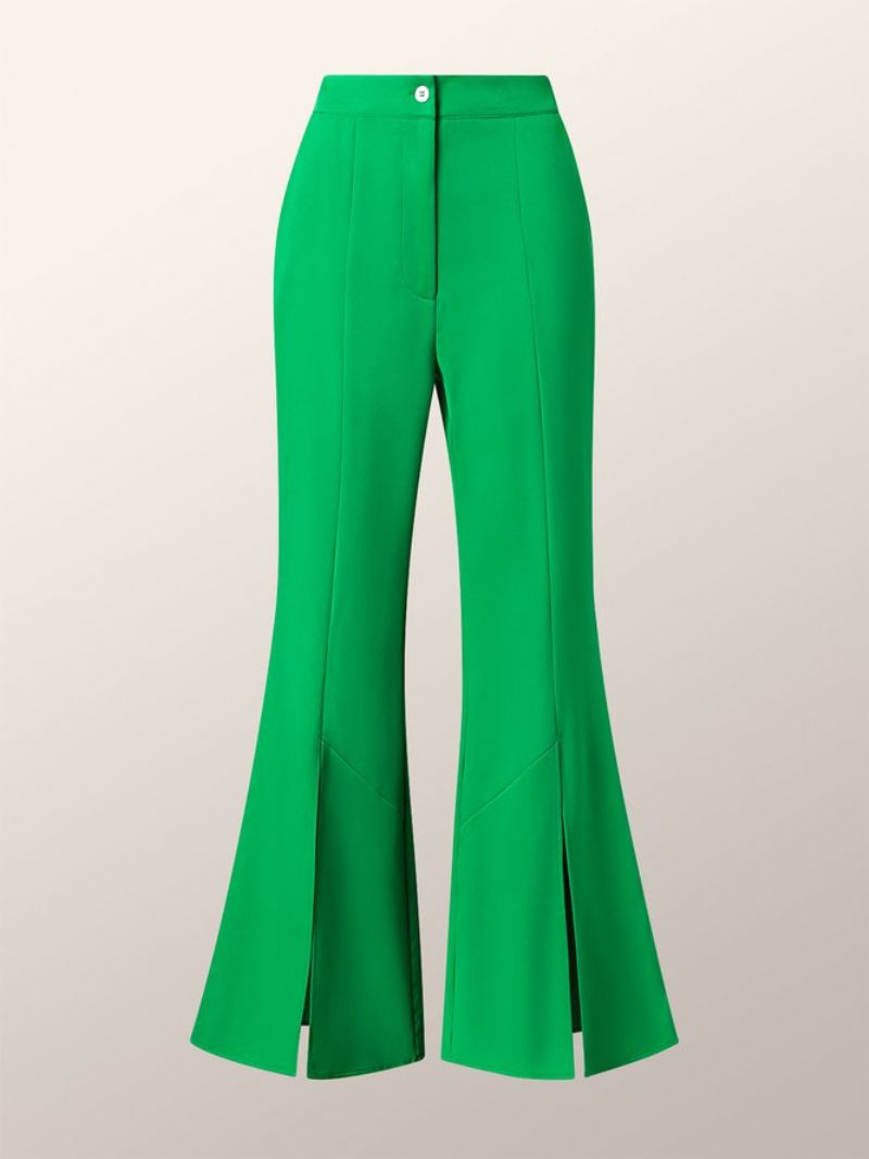 Green Daily Long Urban Plain Mode Pants