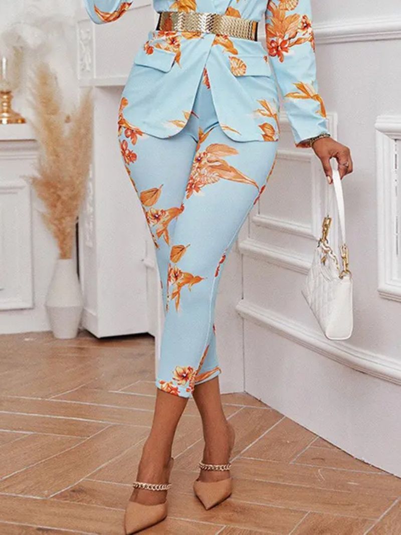 High Waist Daily Urban Floral Mode Pants