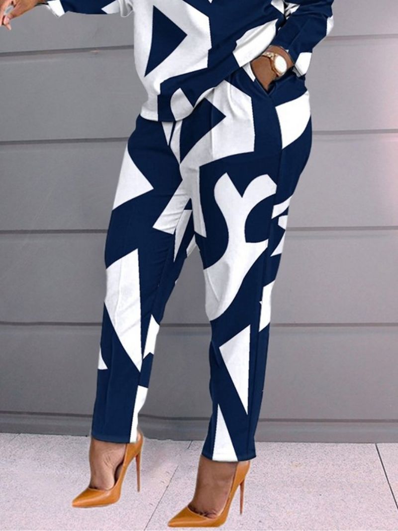 Urban Geometric Regular Fit Mode Pants