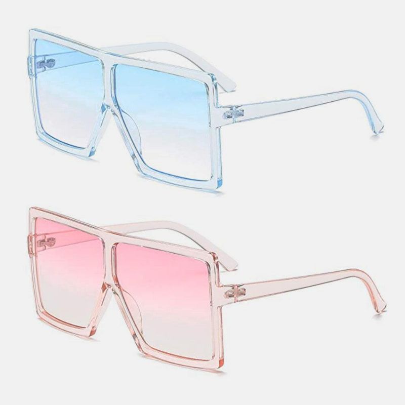 Kvinder Vintage Oversize Square Frame Multi-Color Mode Uv-Beskyttelse Solbriller