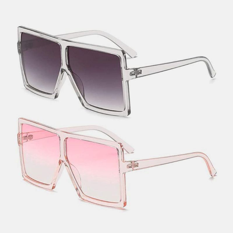 Kvinder Vintage Oversize Square Frame Multi-Color Mode Uv-Beskyttelse Solbriller