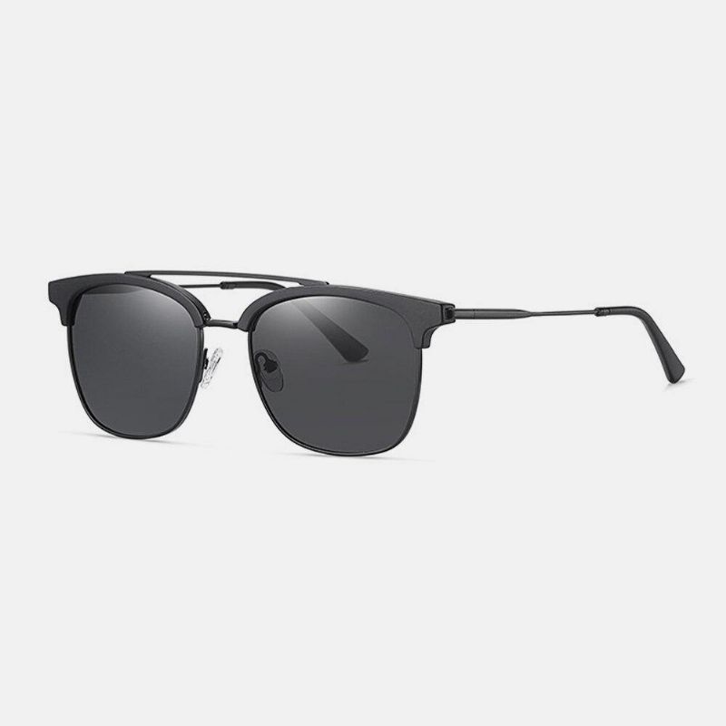 Mænd Super Light Oval Metal Full Frame Polarized Uv Protection Solbriller