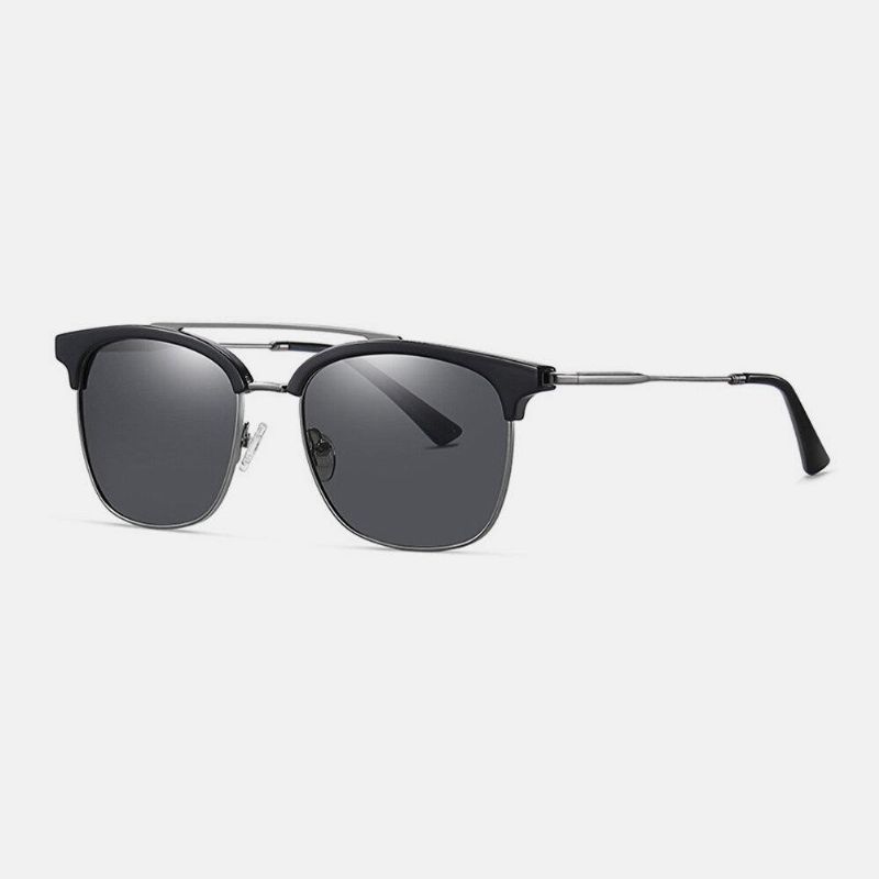 Mænd Super Light Oval Metal Full Frame Polarized Uv Protection Solbriller