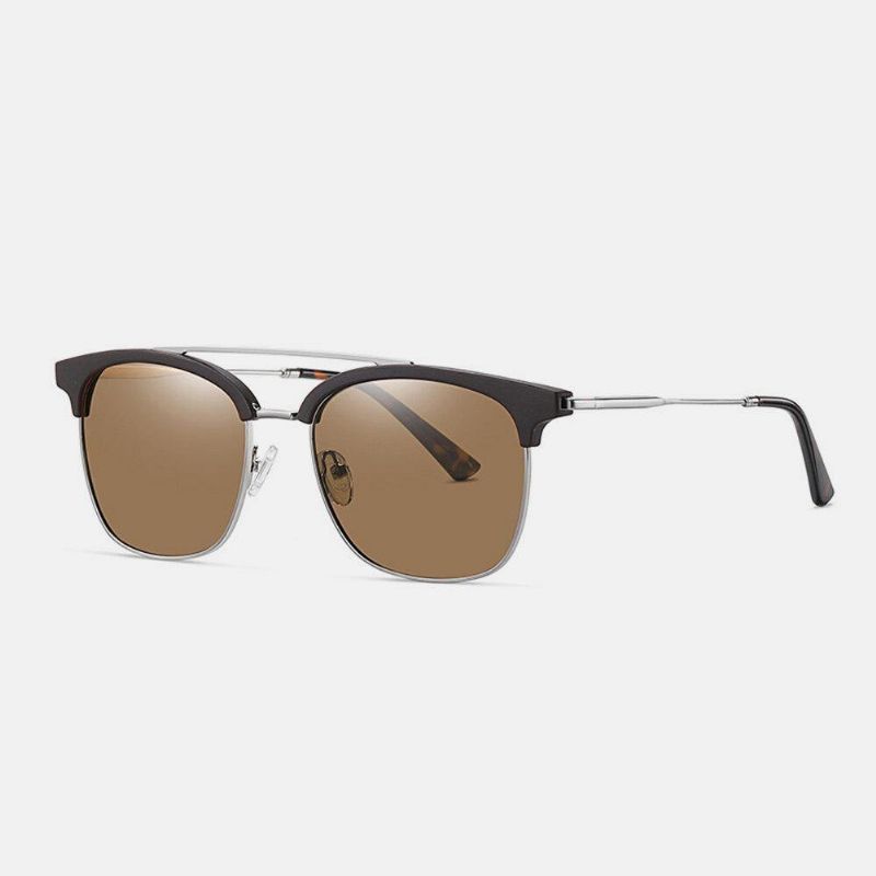 Mænd Super Light Oval Metal Full Frame Polarized Uv Protection Solbriller