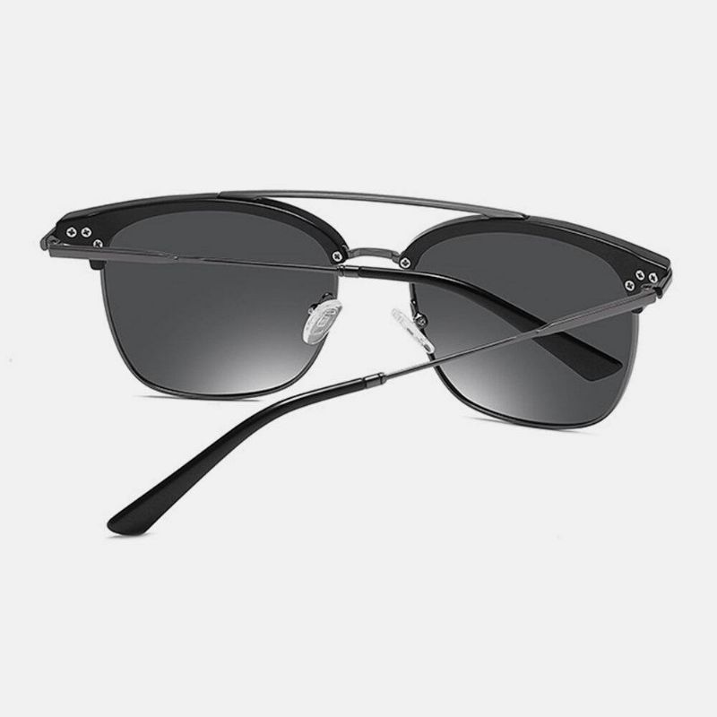 Mænd Super Light Oval Metal Full Frame Polarized Uv Protection Solbriller