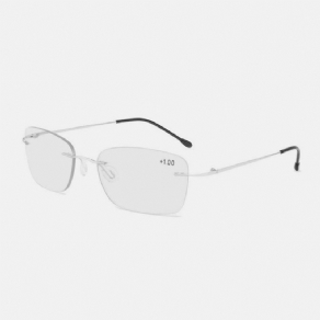 Unisex Dobbeltbrug Rammeløs Multi-Fokus Anti-Blåt Lys Intelligent Automatisk Zoom Læsebriller Presbyopiske Briller