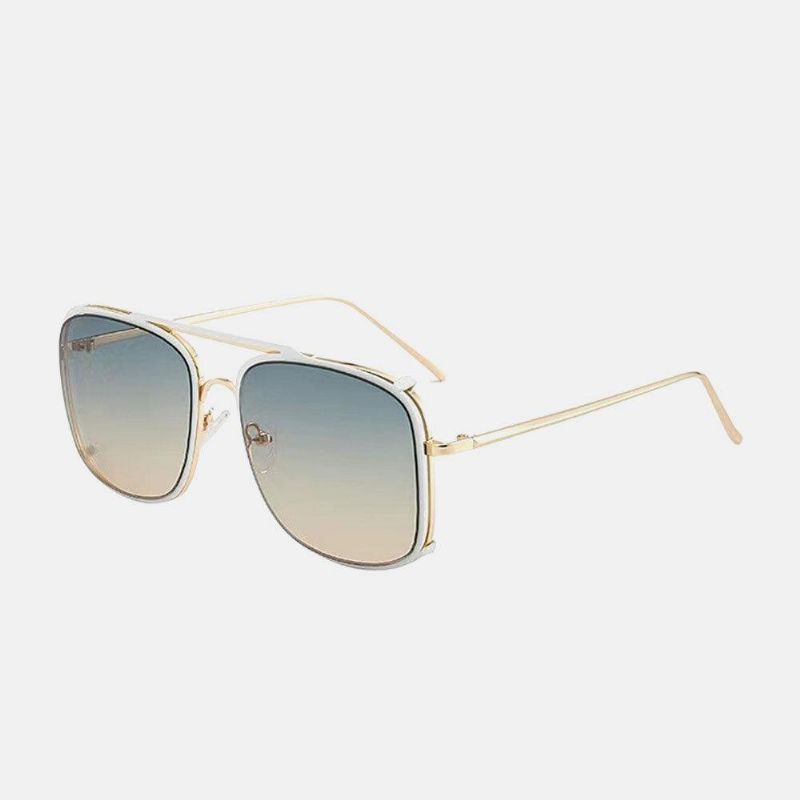 Unisex Gradient Big Frame Double Bridge Uv-Beskyttelse Modesolbriller