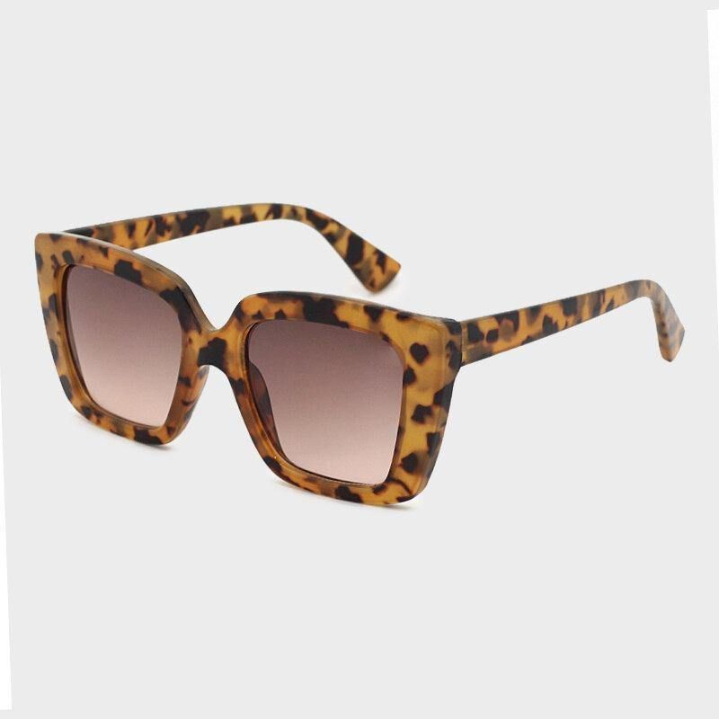 Unisex Leopard Thicken Full Frame Casual Uv-Beskyttelse Polariserede Solbriller